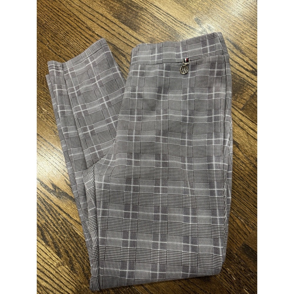 TOMMYโ HILFIGER Gray Tartan Plaid Stretch Leggings Pants Size 10